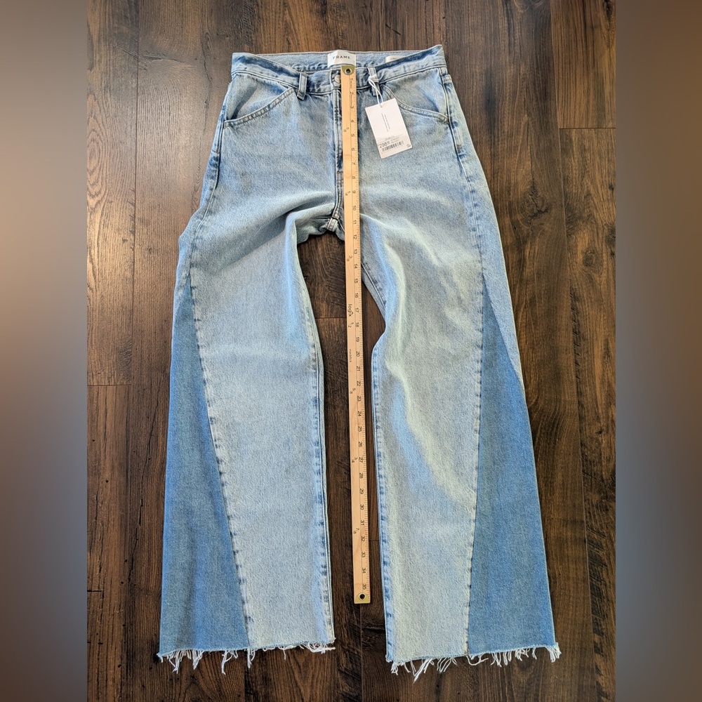 Frame Le Baggy Palazzo Jeans Fairytale Wash Multicolor Denim NWT Size 26 - Picture 11 of 12